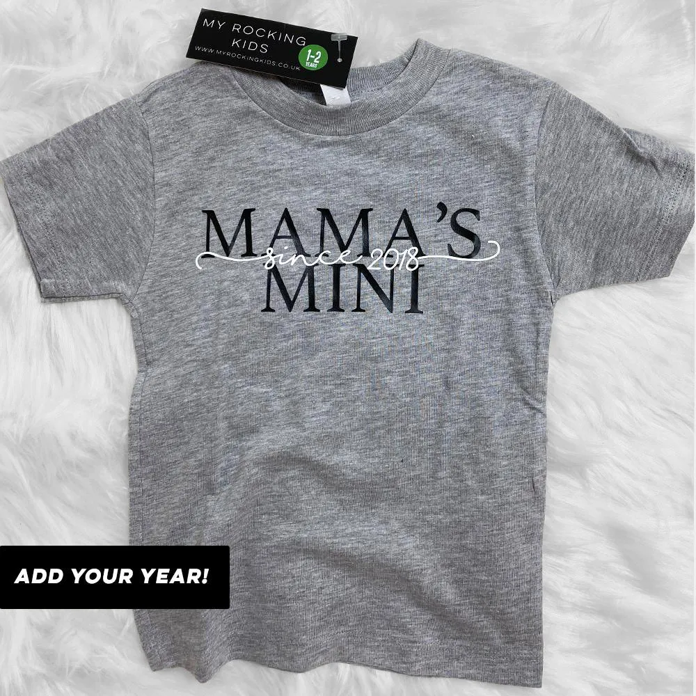 Personalised Dual Script Mama's Mini Since T-Shirt (MRK X) boys apparel promo code