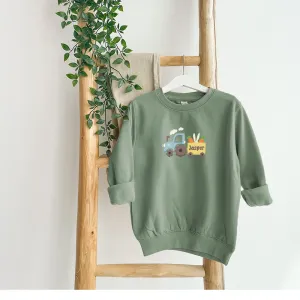 Personalised Easter Tractor Kids Sweatshirt boys fashion clearance