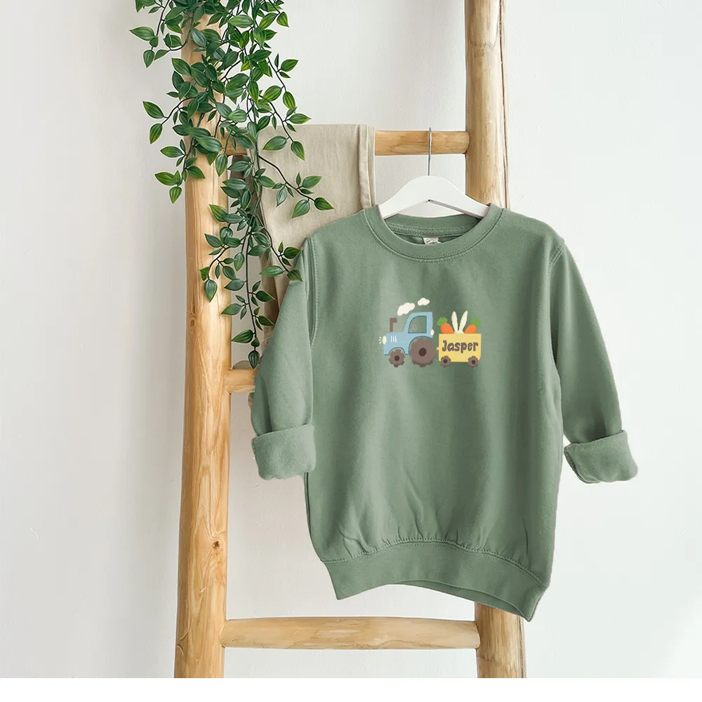 Personalised Easter Tractor Kids Sweatshirt boys fashion clearance