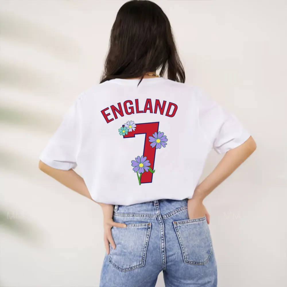 Personalised England Floral Front & Back Graphic T-Shirt pregnancy jeans best price