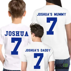 Personalised Family Footy Birthday Tees (MRK X) daddy outfits clearance
