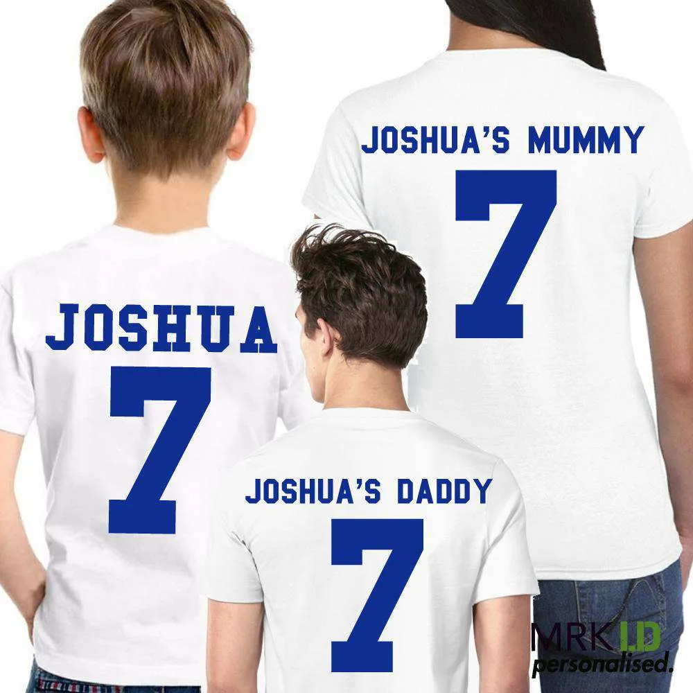 Personalised Family Footy Birthday Tees (MRK X) daddy outfits clearance