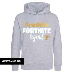 Personalised Gaming Legend Kids Hoodie (MRK X) boys fashion clearance