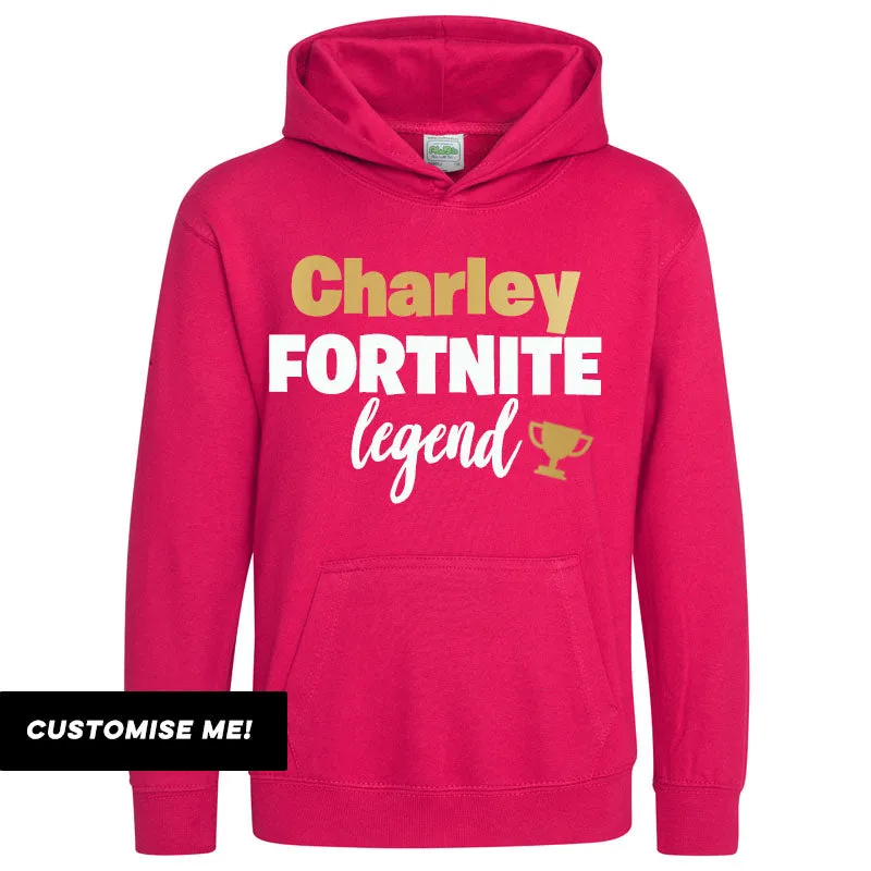 Personalised Gaming Legend Kids Hoodie (MRK X) girls pajamas promo