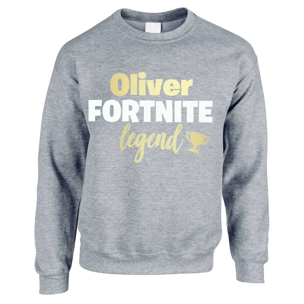 Personalised Gaming Legend Kids Sweatshirt (MRK X) girls pajamas promo