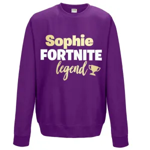 Personalised Gaming Legend Kids Sweatshirt (MRK X) boys apparel promo code