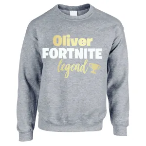 Personalised Gaming Legend Kids Sweatshirt (MRK X) girls pajamas promo