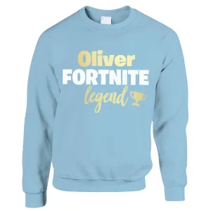 Personalised Gaming Legend Kids Sweatshirt (MRK X) girls pajamas promo