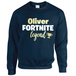 Personalised Gaming Legend Kids Sweatshirt (MRK X) boys fashion clearance