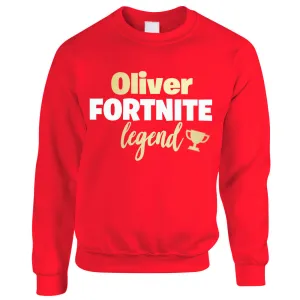 Personalised Gaming Legend Kids Sweatshirt (MRK X) boys fashion clearance