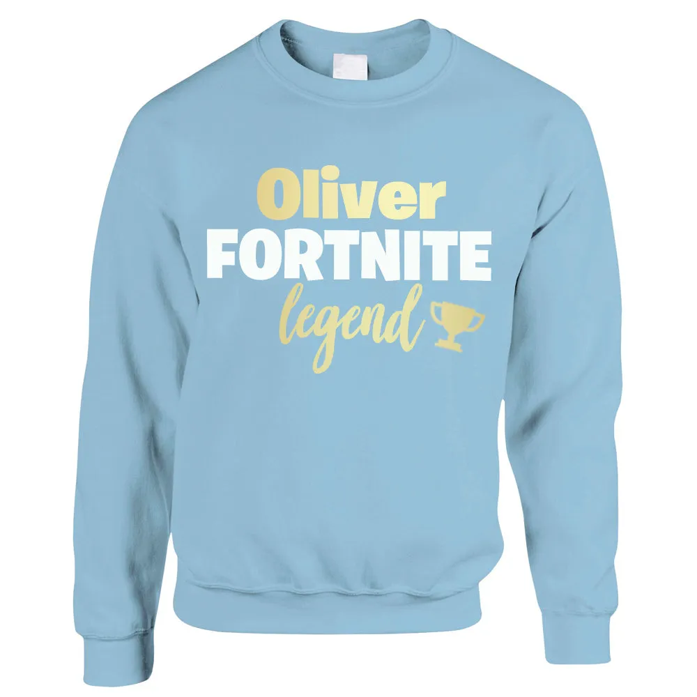 Personalised Gaming Legend Kids Sweatshirt (MRK X) girls pajamas promo