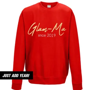 Personalised Glam-Ma Since Sweatshirt (MRK X) grandma outfits sale