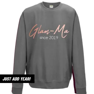 Personalised Glam-Ma Since Sweatshirt (MRK X) grandma outfits sale