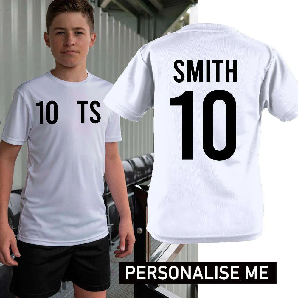 Personalised Glory Initial & Number Back Poly Tee  (MRK X) boys apparel promo code