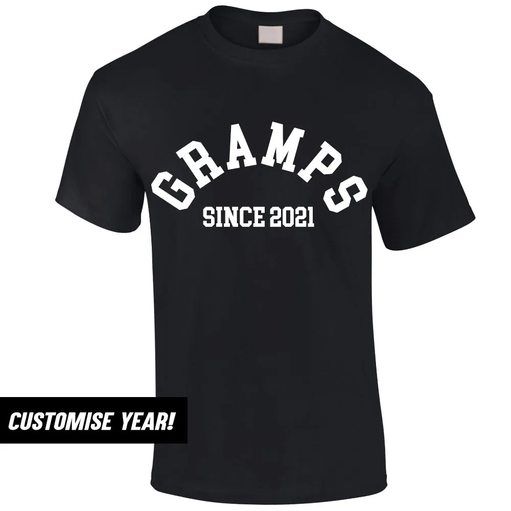 Personalised Gramps Since T-Shirt dad bod shirts discount