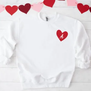 Personalised Heart Initial Kids Pocket Logo Sweatshirt girls skirts clearance