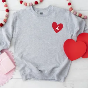 Personalised Heart Initial Kids Pocket Logo Sweatshirt boys fashion clearance