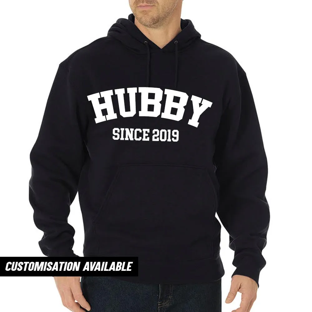 Personalised Hubby & Wifey Since Varsity Hoodies (MRK X)