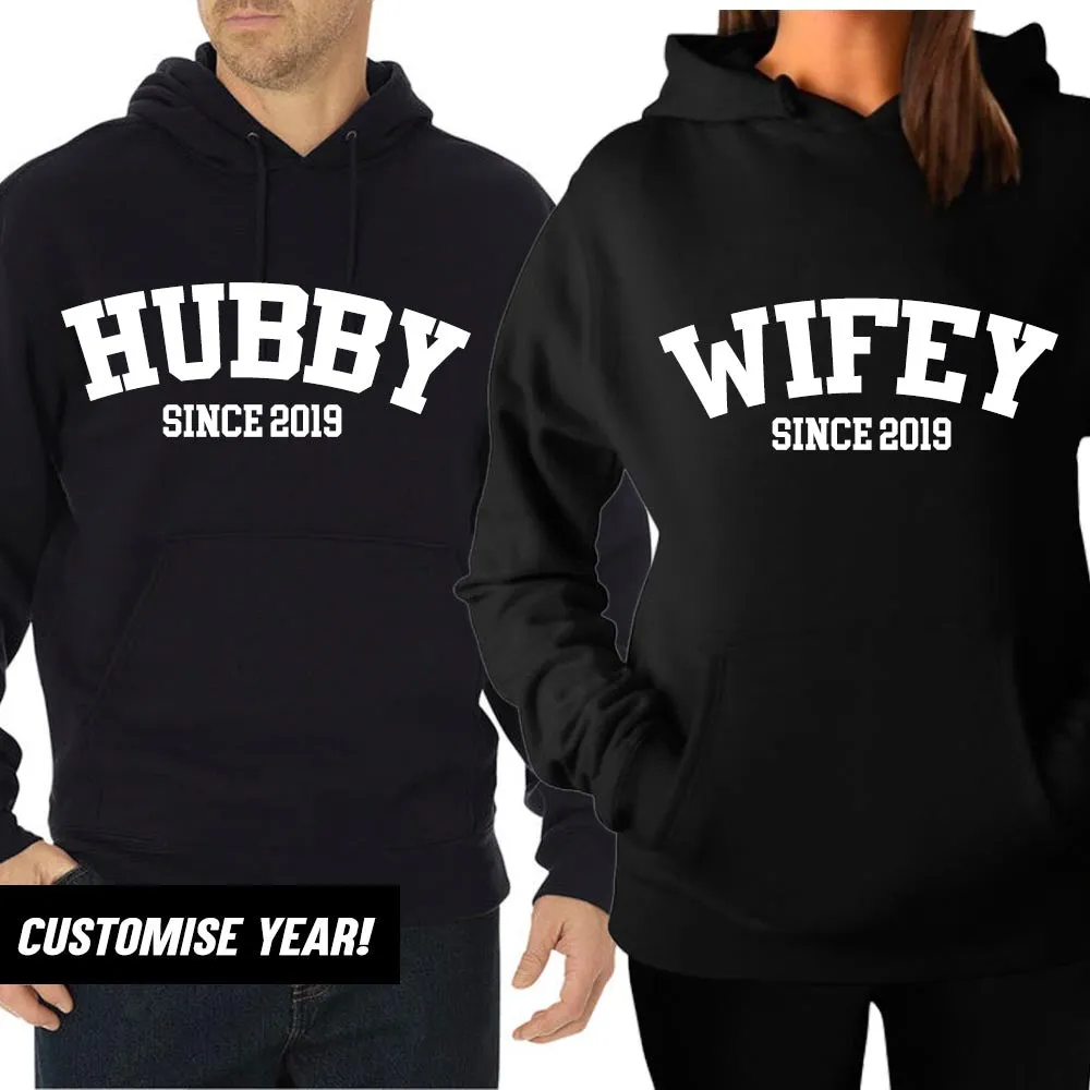 Personalised Hubby & Wifey Since Varsity Hoodies (MRK X) nursing bras sale