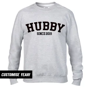 Personalised Hubby Since Varsity Sweatshirt (MRK X) mens dad clothes online