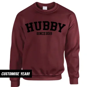 Personalised Hubby Since Varsity Sweatshirt (MRK X) mens dad clothes online
