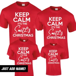 Personalised Keep Calm Family Name Christmas T-Shirts (MRK X) nursing bras sale