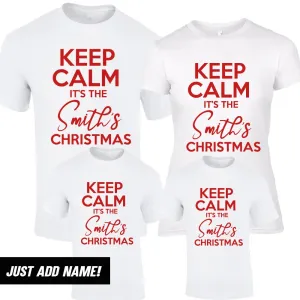 Personalised Keep Calm Family Name Christmas T-Shirts (MRK X) nursing bras sale