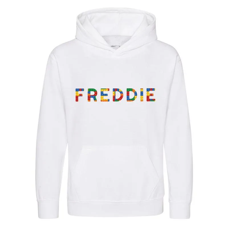 Personalised Lego Red/Yellow Bricks Hoodie