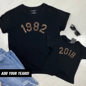 Personalised Leopard Year T-Shirts (MRK X) maternity wear outlet