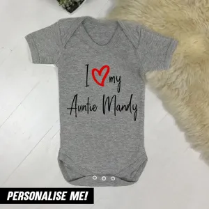 Personalised Love My Auntie Bodysuit  (MRK X) Auntie Clothing - auntie fashion outlet