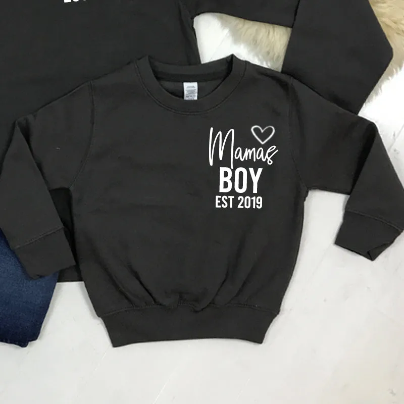Personalised Mama & Boy Established Mum & Kid Matching Sweatshirts (MRK X)