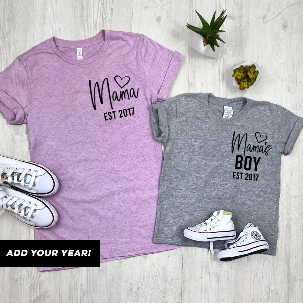 Personalised Mama & Boy Established Mum & Kid Matching Tees (MRK X) baby bump outfits discount