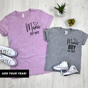 Personalised Mama & Boy Established Mum & Kid Matching Tees (MRK X) maternity wear outlet