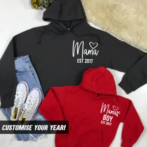 Personalised Mama & Boy Established Mum & Son Matching Hoodies (MRK X) discount mum dresses