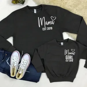 Personalised Mama & Girl Established Mum & Kid Matching Sweatshirts (MRK X) breastfeeding tops cheap