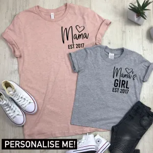 Personalised Mama & Girl Established Mum & Kid Matching Tees (MRK X) nursing tops best deals