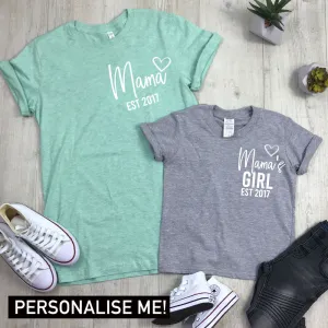 Personalised Mama & Girl Established Mum & Kid Matching Tees (MRK X) maternity leggings online