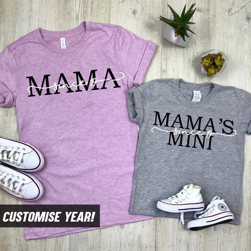 Personalised Mama & Mini Dual Script Matching T-Shirts (MRK X) maternity wear outlet