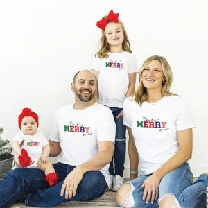 Personalised Merry Xmas Family Matching T-shirts fathers day sale outfits