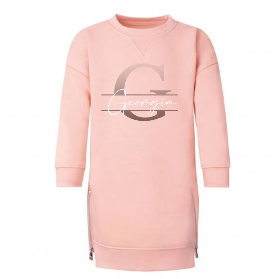 Personalised Monogram Letter Long Sweater Dress girls skirts clearance