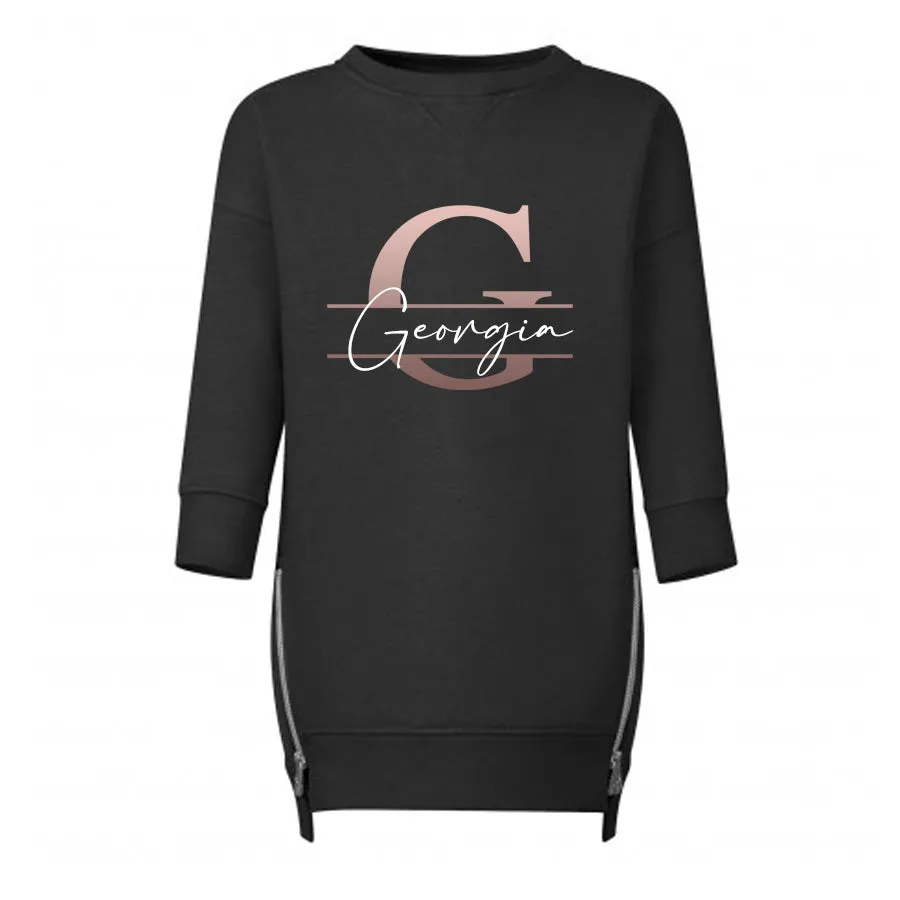 Personalised Monogram Letter Long Sweater Dress