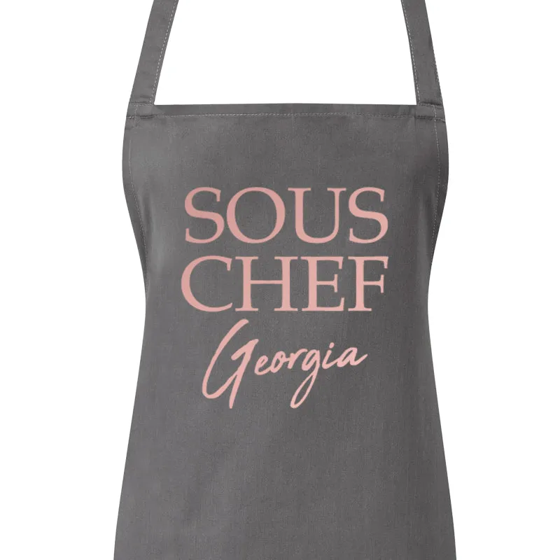 Personalised Mummy & Sous Chef Matching Aprons (MRK X)