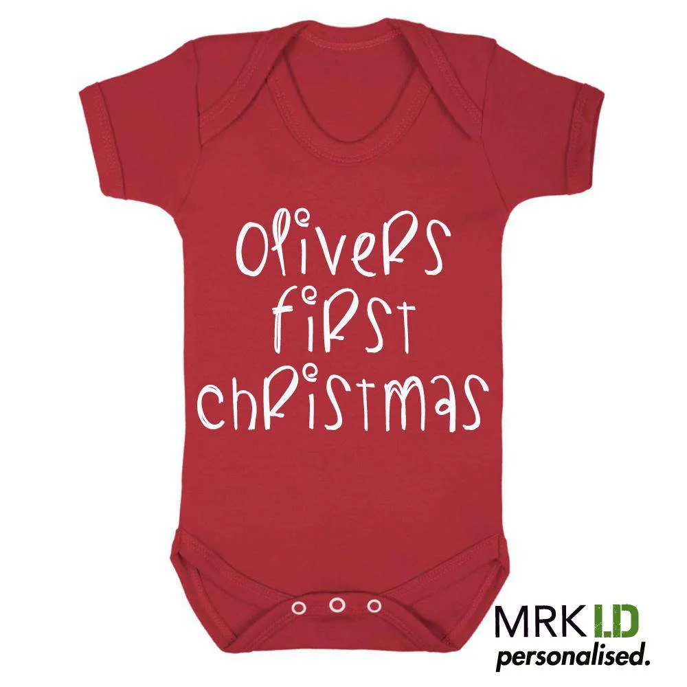 Personalised My First Christmas Red Bodysuit (MRK X) cheap baby clothes online