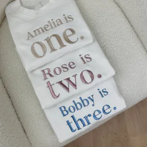 Personalised Name & Age Embroidered White Sweatshirts boys clothes cheap sale