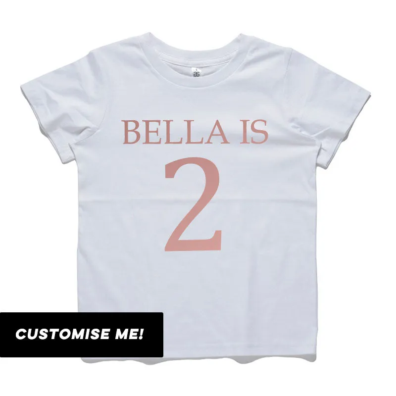 Personalised Name & Year T-Shirt (MRK X) girls pajamas promo