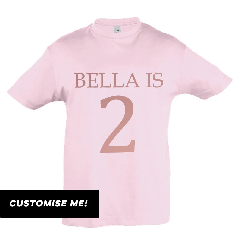 Personalised Name & Year T-Shirt (MRK X) girls pajamas promo
