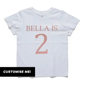 Personalised Name & Year T-Shirt (MRK X) girls pajamas promo