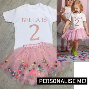 Personalised Name & Year Tutu Set girls clothes cheap