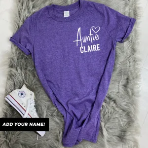 Personalised Name Auntie T-Shirts (MRK X) Auntie Clothing - auntie fashion outlet