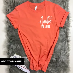 Personalised Name Auntie T-Shirts (MRK X) Auntie Clothing - auntie fashion outlet